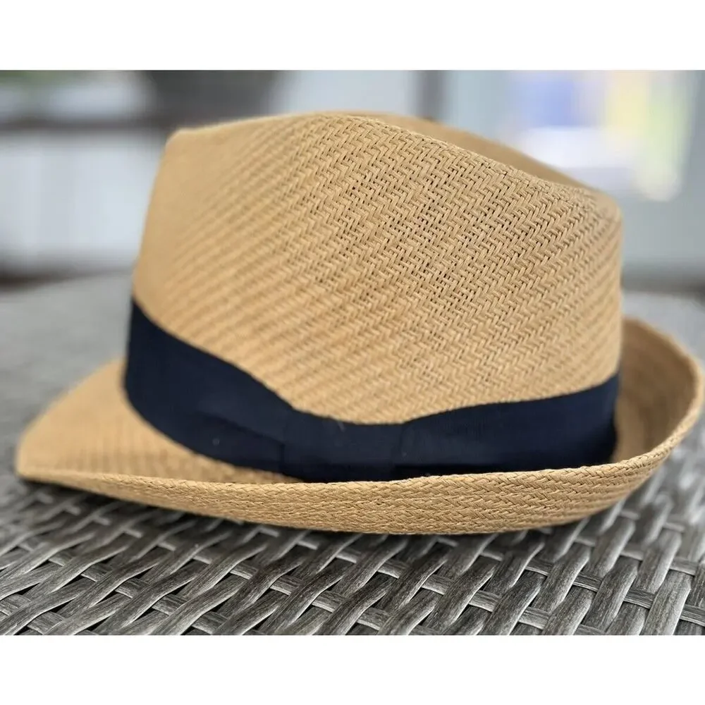 NWOT G.H. BASS & CO UNISEX PAPER FEDORA HAT SIZE M/L